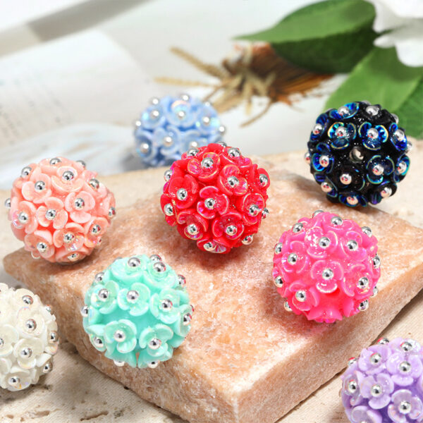 Wholesale 5pcs three-petal flower beads handmade DIY jewellery