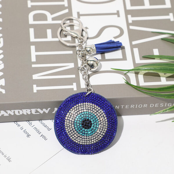 Wholesale Diamond Devil Evil Eye Keychain Bag Tassel Pendant Key