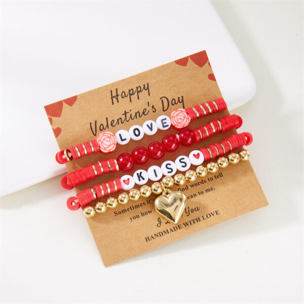 Wholesale Valentine's Day Multi layered Pink Love Bracelet