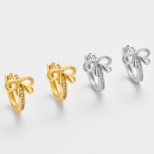 Wholesale Zircon Small Fresh Bow Earrings Simple Versatile Women's Earrings