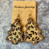 Wholesale Western style leopard print cow print wooden earrings