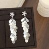 Wholesale Micro inlaid flower glitter tassel earrings