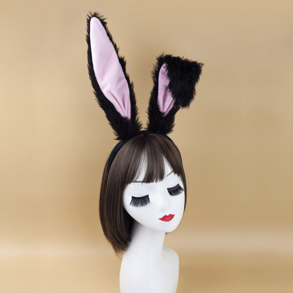Wholesale Easter black pink cute bunny ear headband