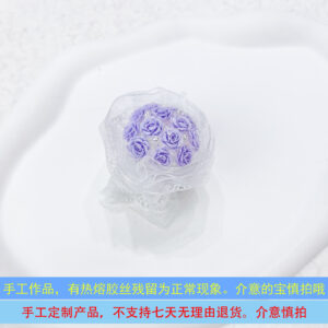 Purple bouquet-white gauze (1 piece)