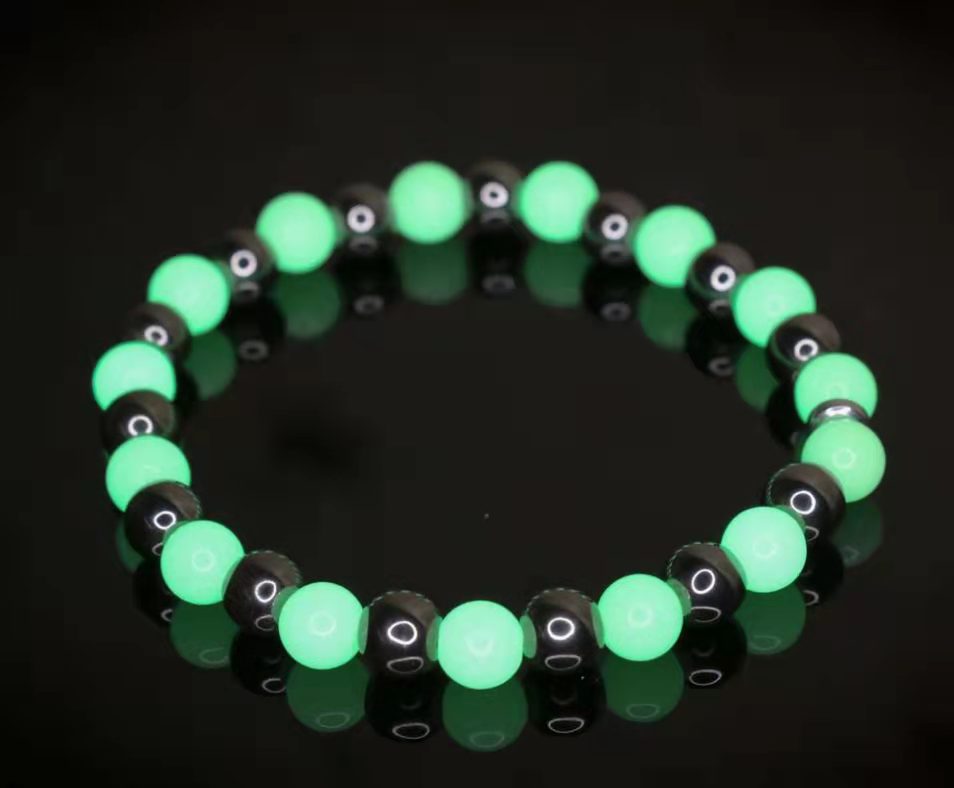 Wholesale Luminous obsidian cole's best friend fluorite bracelet