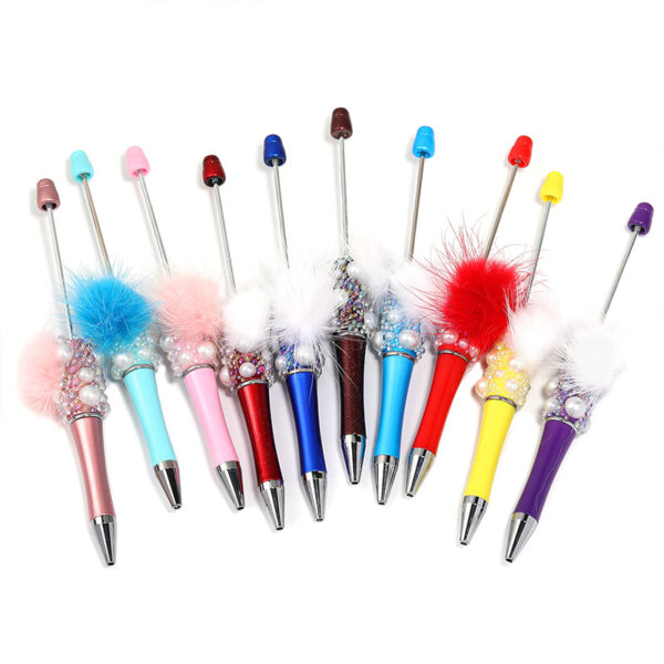 O1CN01qoJ72v1taUvkYIpNT_2212446295918-0-cib Wholesale Fur Ball Colorful Bubble DIY Beaded Pen DIY Beadable