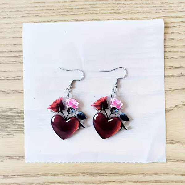 Wholesale Love Rose Acrylic Valentine's Day Earrings