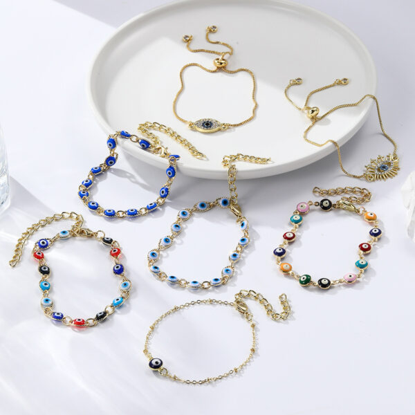Wholesale Adjustable Pull Demon Eye Bracelet