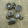 Wholesale Vintage small quartz heart-shaped hollow gear pocket watch