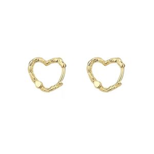 Simple love earrings yellow gold