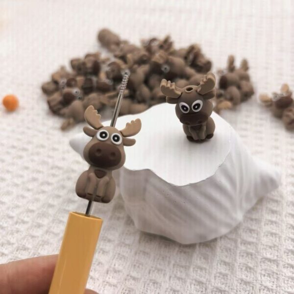O1CN01qreRZc2FO3knfphLw_2216349148869-0-cib Wholesale New Silicone Creative Beads Cartoon Deer Silicone Beads 10pcs/pack