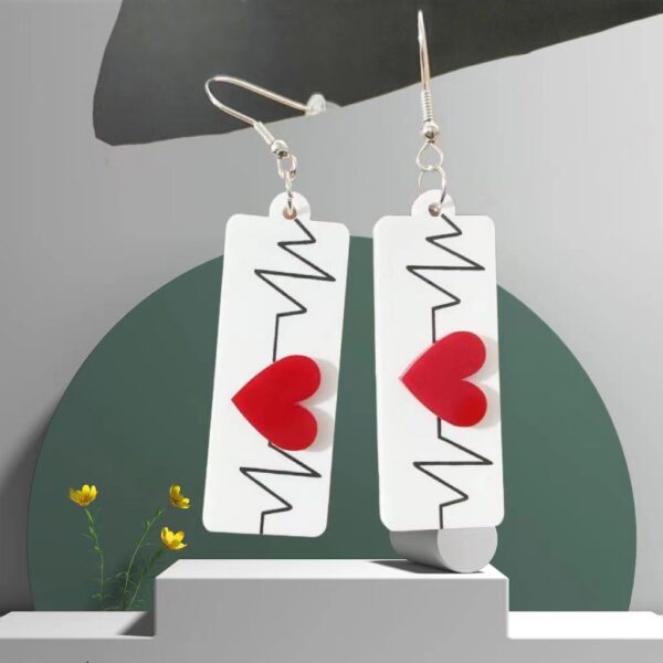 Wholesale ECG Inspired Design Acrylic Earrings European