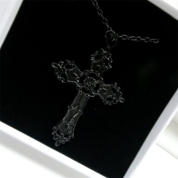 Wholesale Large Gothic Dark Black Cross Necklace