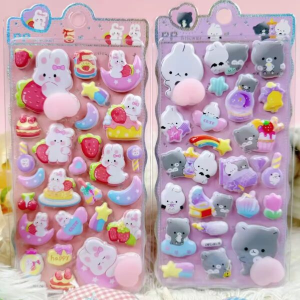 Wholesale Peach Squeezable Stickers, 3D Embossed Stickers for Girls and Children, Bubble Stickers for Decorating Phones and Water Bottles, DIY Stickers