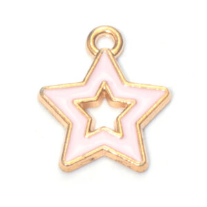 1 pink five-pointed star oil drop pendant