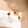 Wholesale Melard Wind Tiger Eye Stone Sunflower Ring