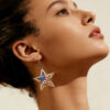 Wholesale Red White and Blue Flag Star Pendant Acrylic Earrings