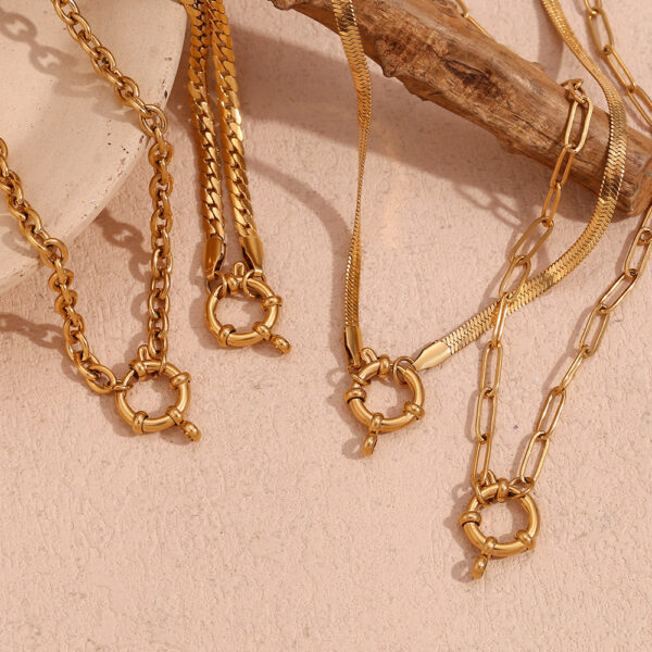 Wholesale Blade gold O-chain stainless steel necklace