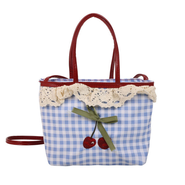 Wholesale Checkered cherry polka dot bow cute crossbody bag handbag