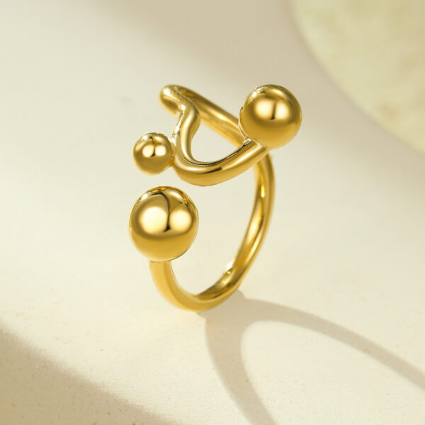 Wholesale Stainless Steel Rings with Geometric Opening Irregular Non-Fading Ring Jewelry