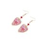 Wholesale Leopard print Love letter peach heart Valentine's Day earrings