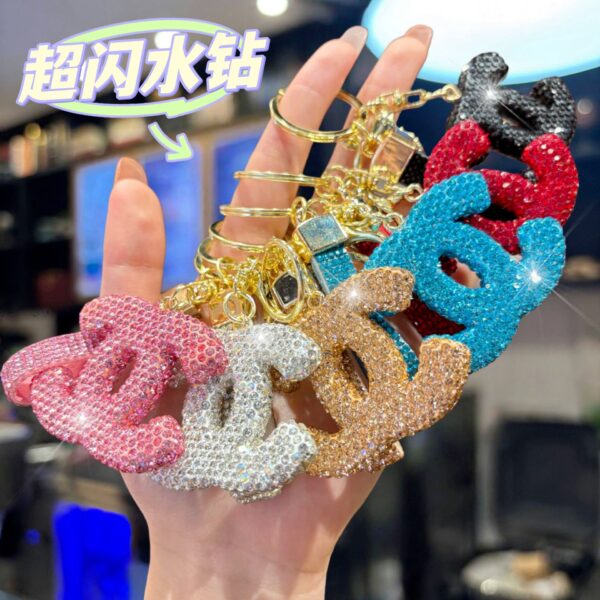 Wholesale Stylish Rhinestone-Embellished Letter Keychain OLY Exclusive