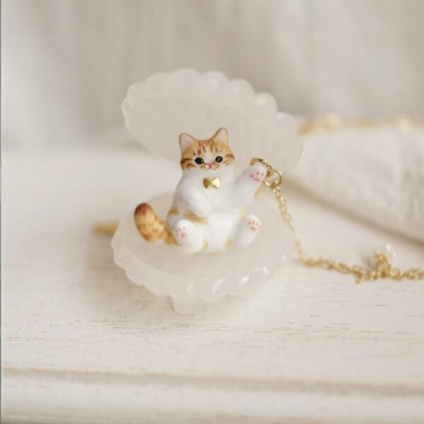 Wholesale Animal series oil drop cute cat oil drop pendant necklace