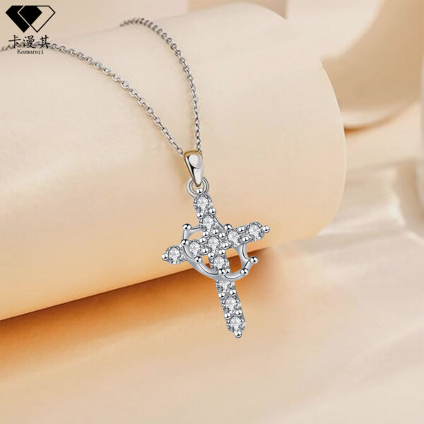 Wholesale Crown Cross Necklace Multi-Color Jewelry