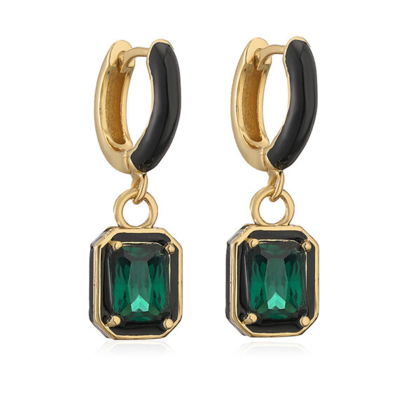 O1CN01r8T6HL1sNNvMHy3gf_2212151565754-0-cib Wholesale Oil Drops with Colored Diamond Square Earrings