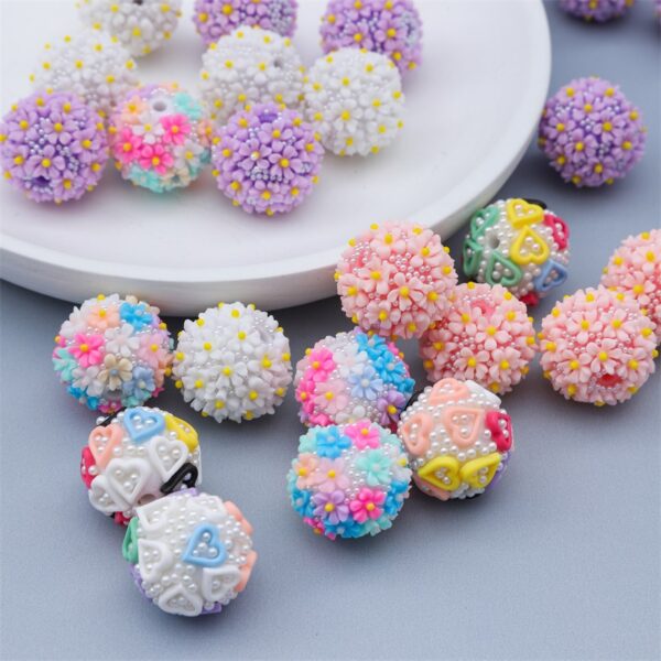 Wholesale Pearl Flower bayberry Ball Diamond Ball Acrylic Beads