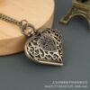 Wholesale Vintage Valentine's Day heart-shaped hollow quartz pocket watch