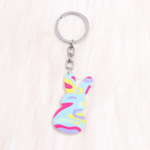 Colorful corrugated rabbit-Keychain