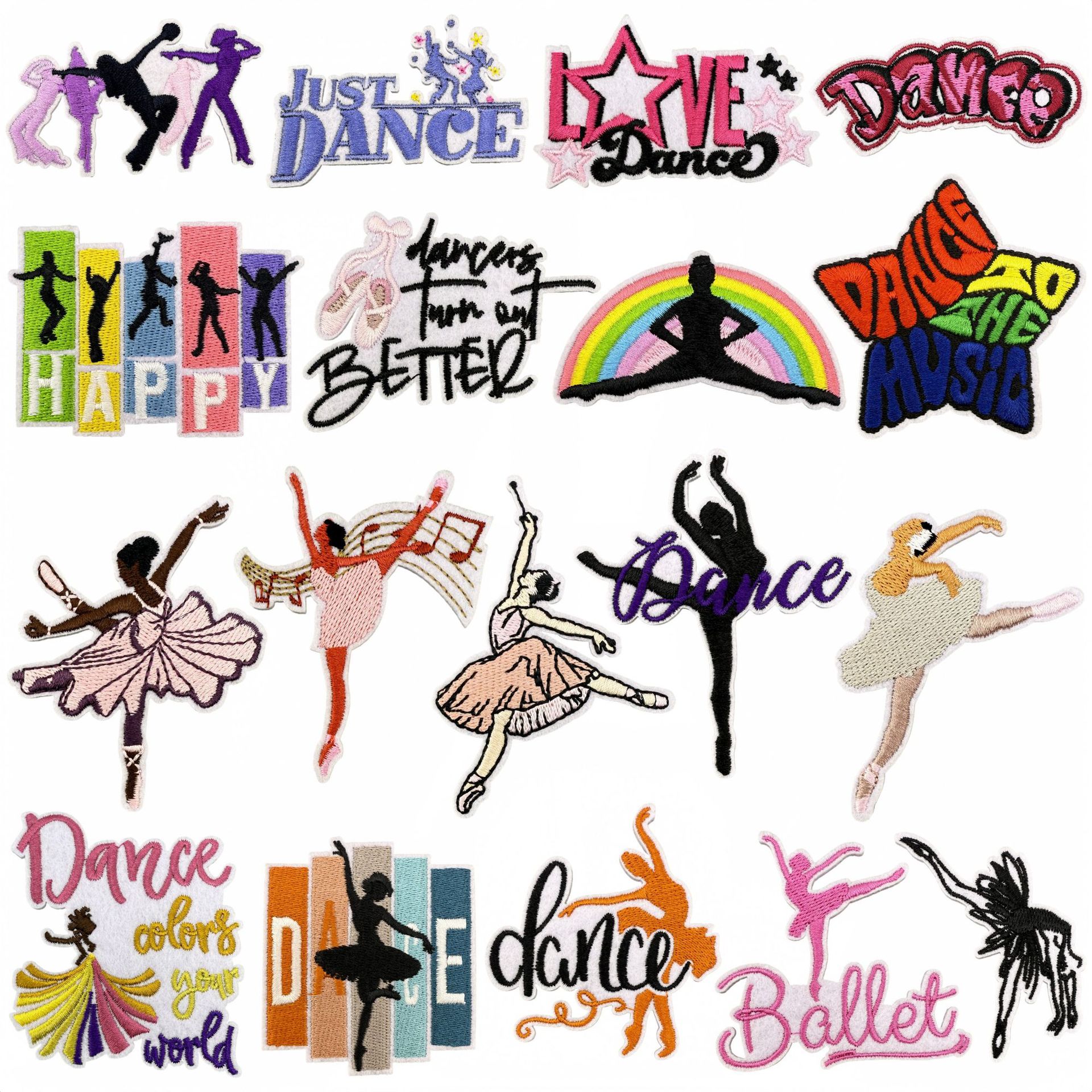 Wholesale Colorful Graiti Cartoon Ballet Dance Girl DIY Patches