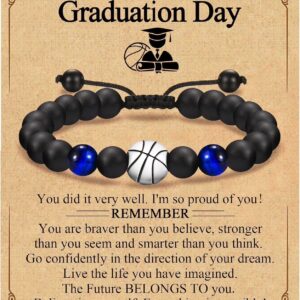 Black frosted basketball bracelet