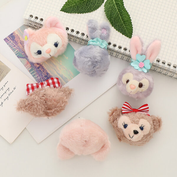 Wholesale Cartoon plush doll head doll cute rabbit bear brooch OLY Exclusive