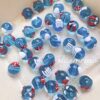 Wholesale 10pcs ocean hand drawn transparent blue jellyfish starfish glass beads