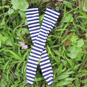 Black and white striped cotton socks