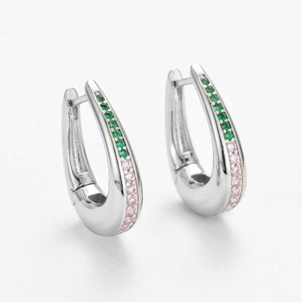 Wholesale Niche Zircon Slab Diamond U-Shaped French Teardrop Earrings