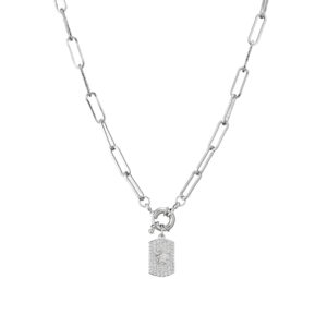 White gold white diamond five-pointed star necklace