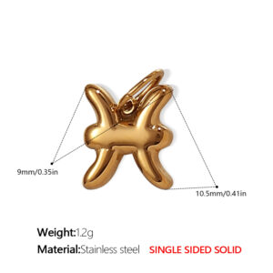 Pj431g2 pisces gold solid pendant