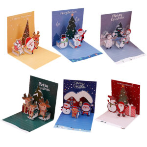 J5-set of six - three-dimensional christmas greeting cards