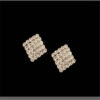 Wholesale Diamond studded geometric square earrings