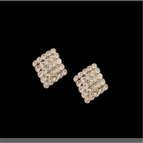 Wholesale Diamond studded geometric square earrings