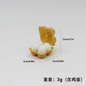 Ginger crisper box + 4 white eggs