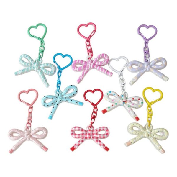 Wholesale Cute Double-Sided Printed Cut Out Bow Keychain