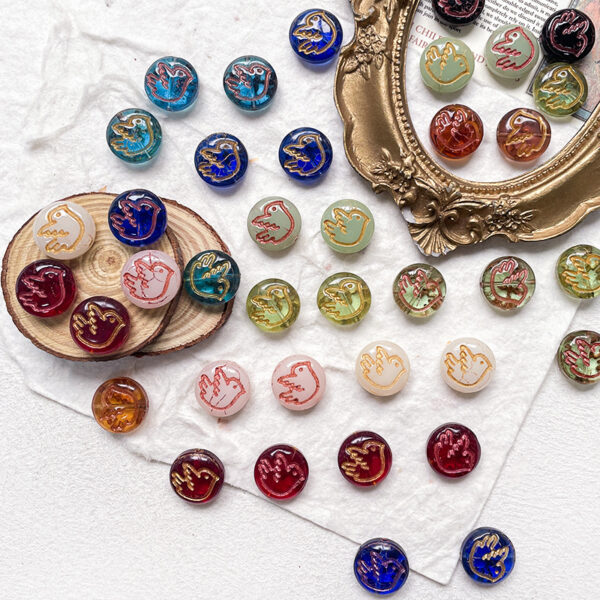 O1CN01rMt5XO1Rx7Fk3KDWI_2200763052177-0-cib Wholesale Retro Gold-Painted Transparent Bird Round Brand Multi-Color Imrted Czech Glass Beads Loose Beads DIY Handmade Aessories