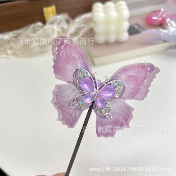 Wholesale Big Butterfly Acrylic Alloy Adhesive Drill Handmade Through Hole