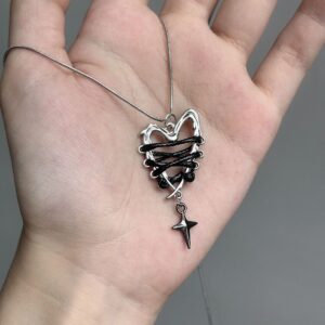 D1463-black rope wrapped around love