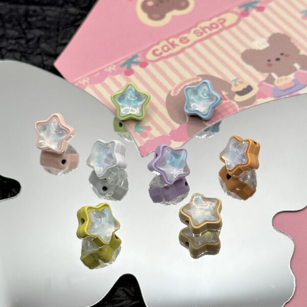 Wholesale Vertical Hole Zirconium Pentagram Beaded Alloy Accessories DIY Beads