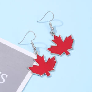 Red Maple Leaf Earrings
